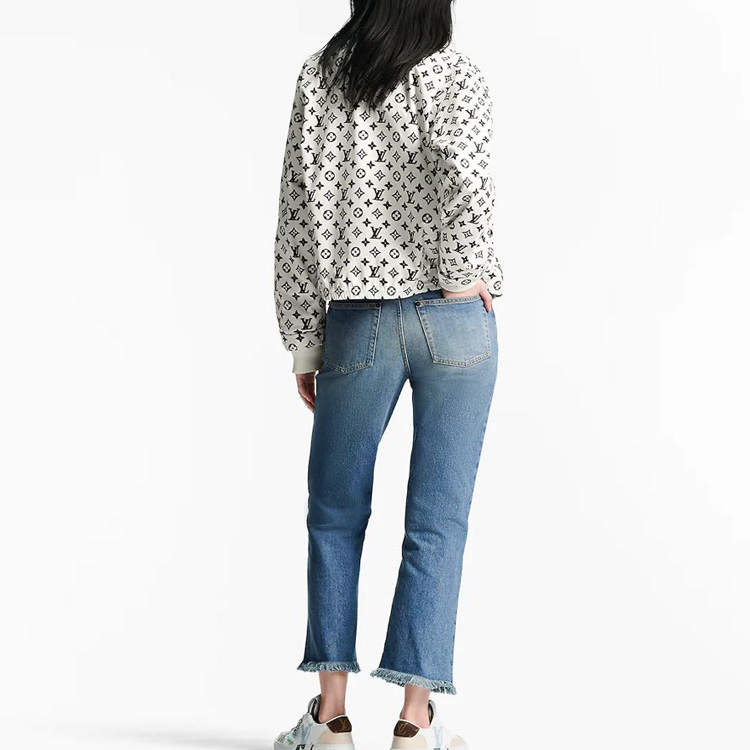 (Women) LOUIS VUITTON FW23 Logo Print High-Neck Jacket  White 1ABTCK 圖 5