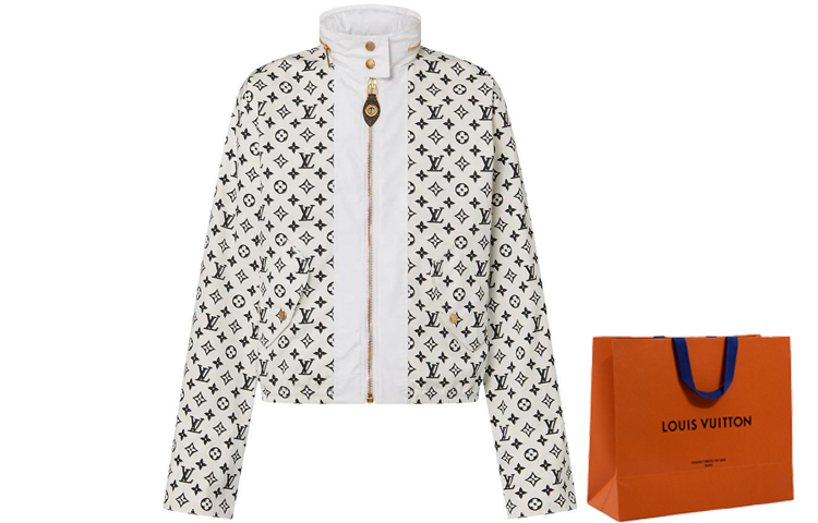 (Women) LOUIS VUITTON FW23 Logo Print High-Neck Jacket  White 1ABTCK 圖 7