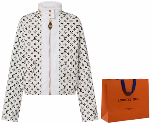 (Women) LOUIS VUITTON FW23 Logo Print High-Neck Jacket White 1ABTCK Sizing (Women) LOUIS VUITTON FW23 Logo Print High-Neck Jacket White 1ABTCK