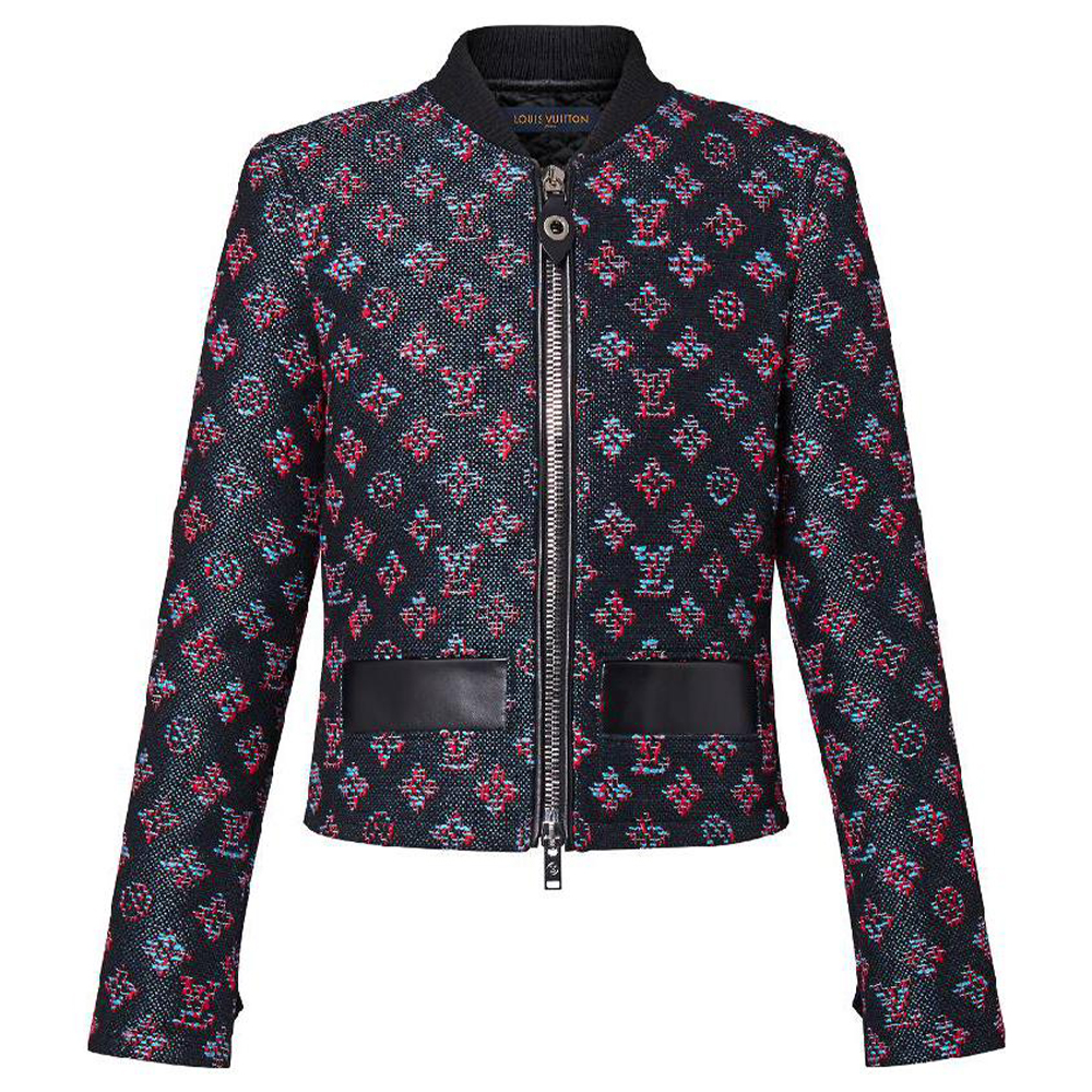 (Women) Louis Vuitton FW23 Logo Print Zip Jacket Blue Purple 1ABRZT