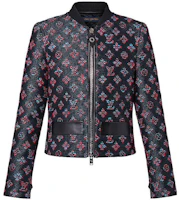 (Women) Louis Vuitton FW23 Logo Print Zip Jacket Blue Purple 1ABRZT (Women) Louis Vuitton FW23 Logo Print Zip Jacket Blue Purple 1ABRZT