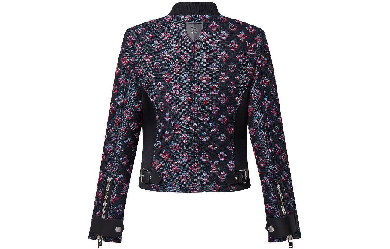 Lookbook (W) 루이비통 FW23 로고 프린트 집업 재킷 블루 퍼플 1ABRZT