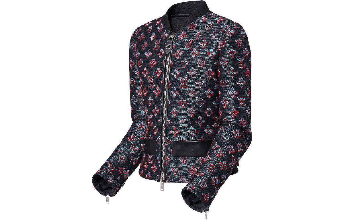 Shop (W) 루이비통 FW23 로고 프린트 집업 재킷 블루 퍼플 1ABRZT