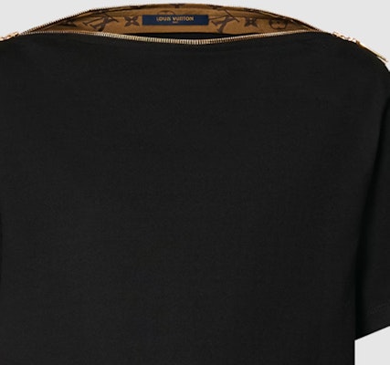 (Women) Louis Vuitton FW23 Oversized Black Zip Crewneck Short Sleeve T-Shirt Women 1AFGQM Shop (Women) Louis Vuitton FW23 Oversized Black Zip Crewneck Short Sleeve T-Shirt Women 1AFGQM