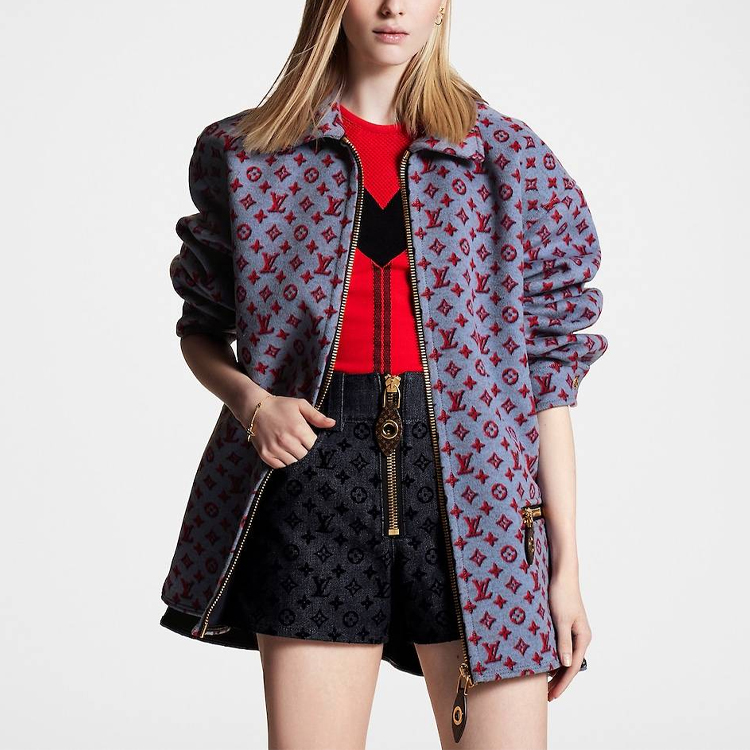 (Women) LOUIS VUITTON FW23 Printed Casual Jacket  Purple 1ABR8E 圖 4