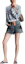 Lookbook (W) LOUIS VUITTON FW23 Shorts Mujer Azul Rectos Tiro Medio Corte Deshilachado. 1ABPY3