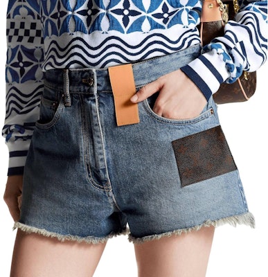 (W) LOUIS VUITTON FW23 Shorts Mujer Azul Rectos Tiro Medio Corte Deshilachado. 1ABPY3 Purchase (W) LOUIS VUITTON FW23 Shorts Mujer Azul Rectos Tiro Medio Corte Deshilachado. 1ABPY3