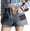Purchase (W) LOUIS VUITTON FW23 Shorts Mujer Azul Rectos Tiro Medio Corte Deshilachado. 1ABPY3
