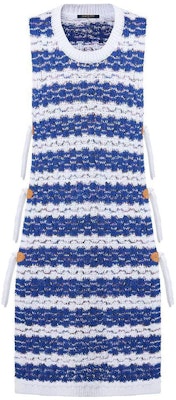 (W) 루이비통 FW23 스트라이프 슬리브리스 사이드 스플릿 미니 드레스 블루 1ABQG4 Order (W) 루이비통 FW23 스트라이프 슬리브리스 사이드 스플릿 미니 드레스 블루 1ABQG4