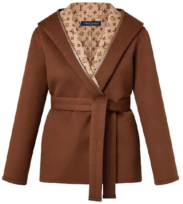 (W) 路易威登 FW23 女士棕色绑带短款大衣. 1AFCL3 Order (W) 路易威登 FW23 女士棕色绑带短款大衣. 1AFCL3