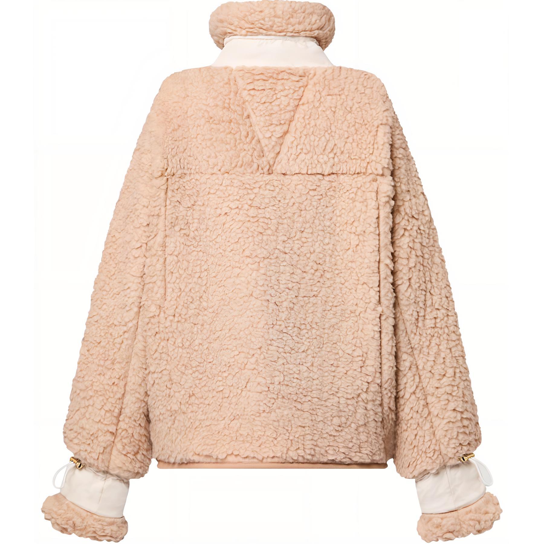 (Women) LOUIS VUITTON FW24  Beige High-Neck Long-Sleeve Plush Velvet Jacket 1AGBG7 圖 3