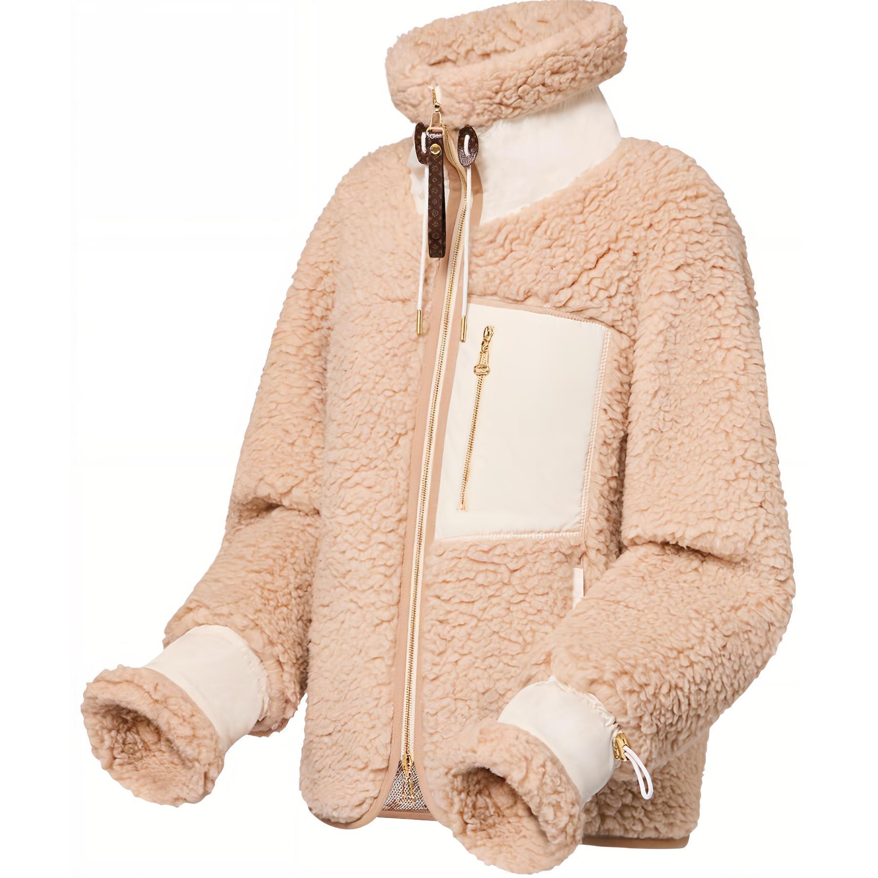 (Women) LOUIS VUITTON FW24  Beige High-Neck Long-Sleeve Plush Velvet Jacket 1AGBG7 圖 4