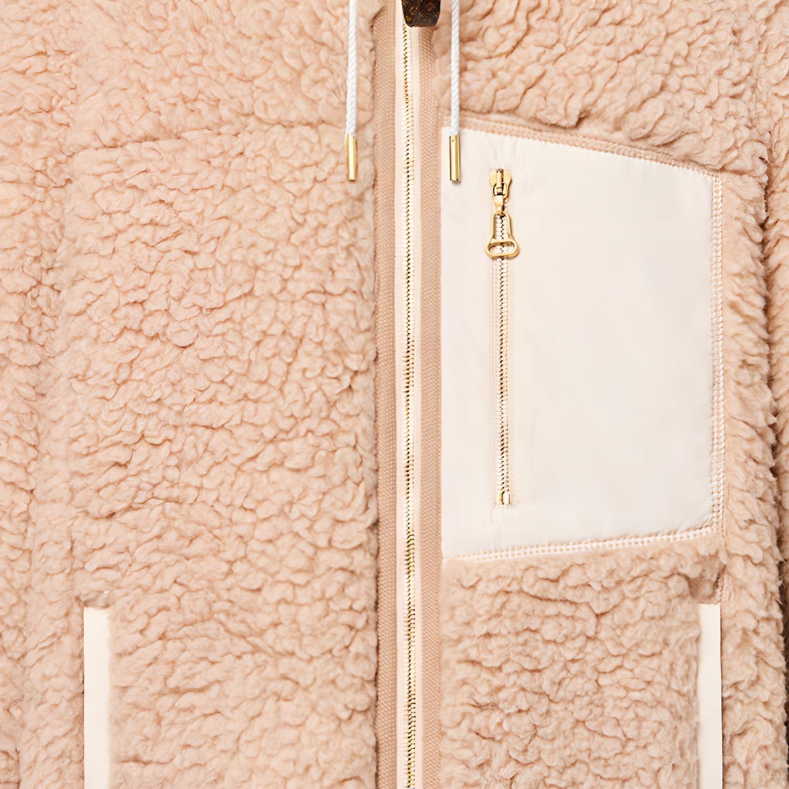 (Women) LOUIS VUITTON FW24  Beige High-Neck Long-Sleeve Plush Velvet Jacket 1AGBG7 圖 5