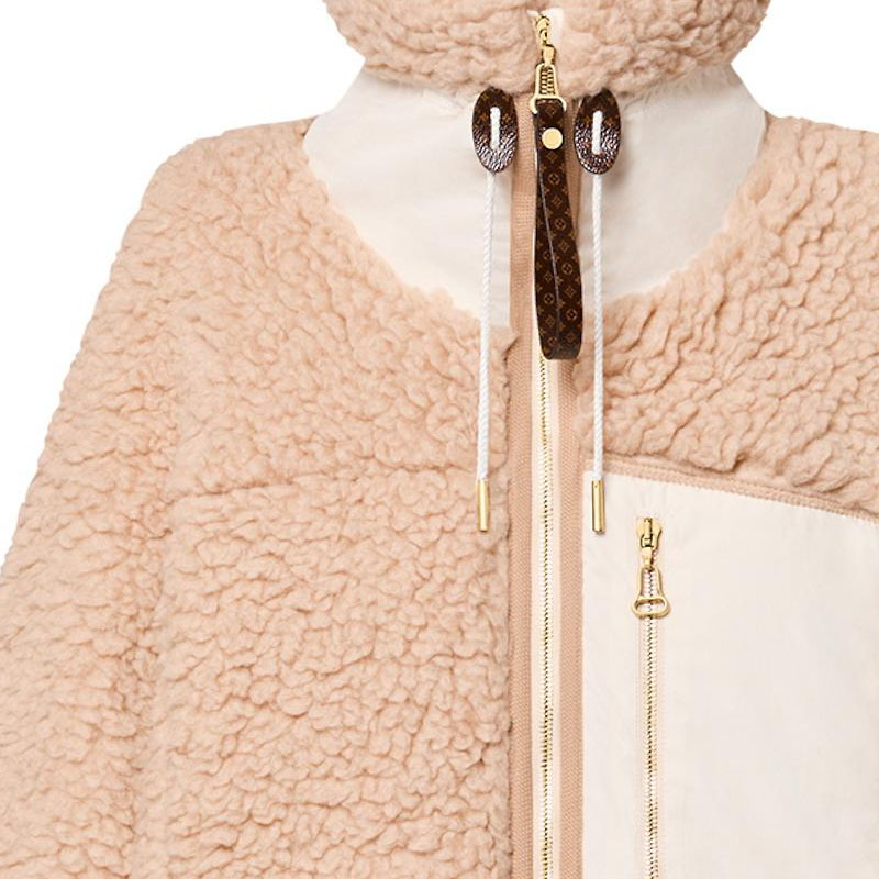 (Women) LOUIS VUITTON FW24  Beige High-Neck Long-Sleeve Plush Velvet Jacket 1AGBG7 圖 6