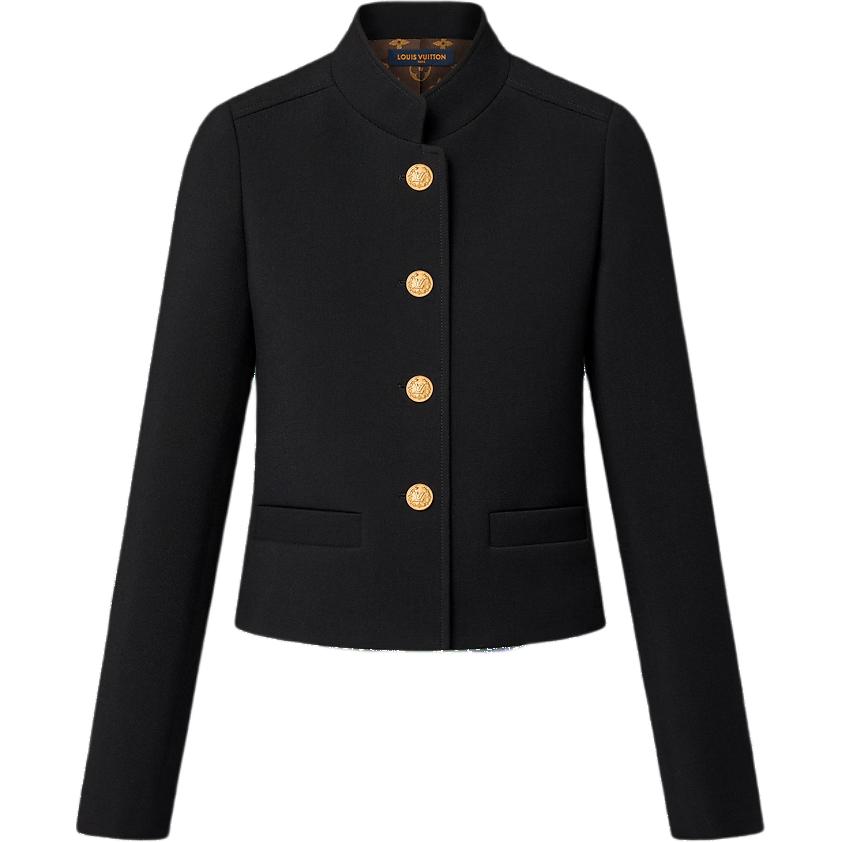 (Women) LOUIS VUITTON FW24  Black Buttoned Military Jacket. 1AGOKH 圖 2