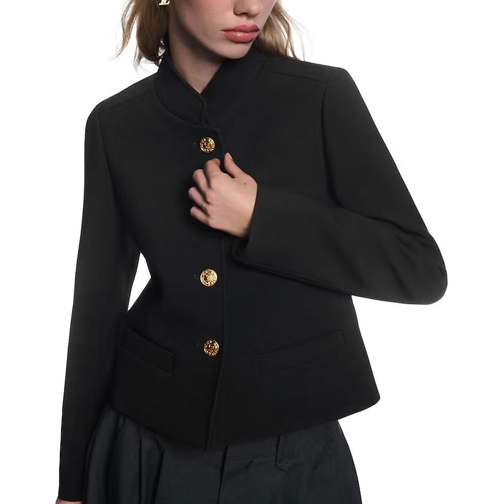 (Women) LOUIS VUITTON FW24  Black Buttoned Military Jacket. 1AGOKH 圖 4