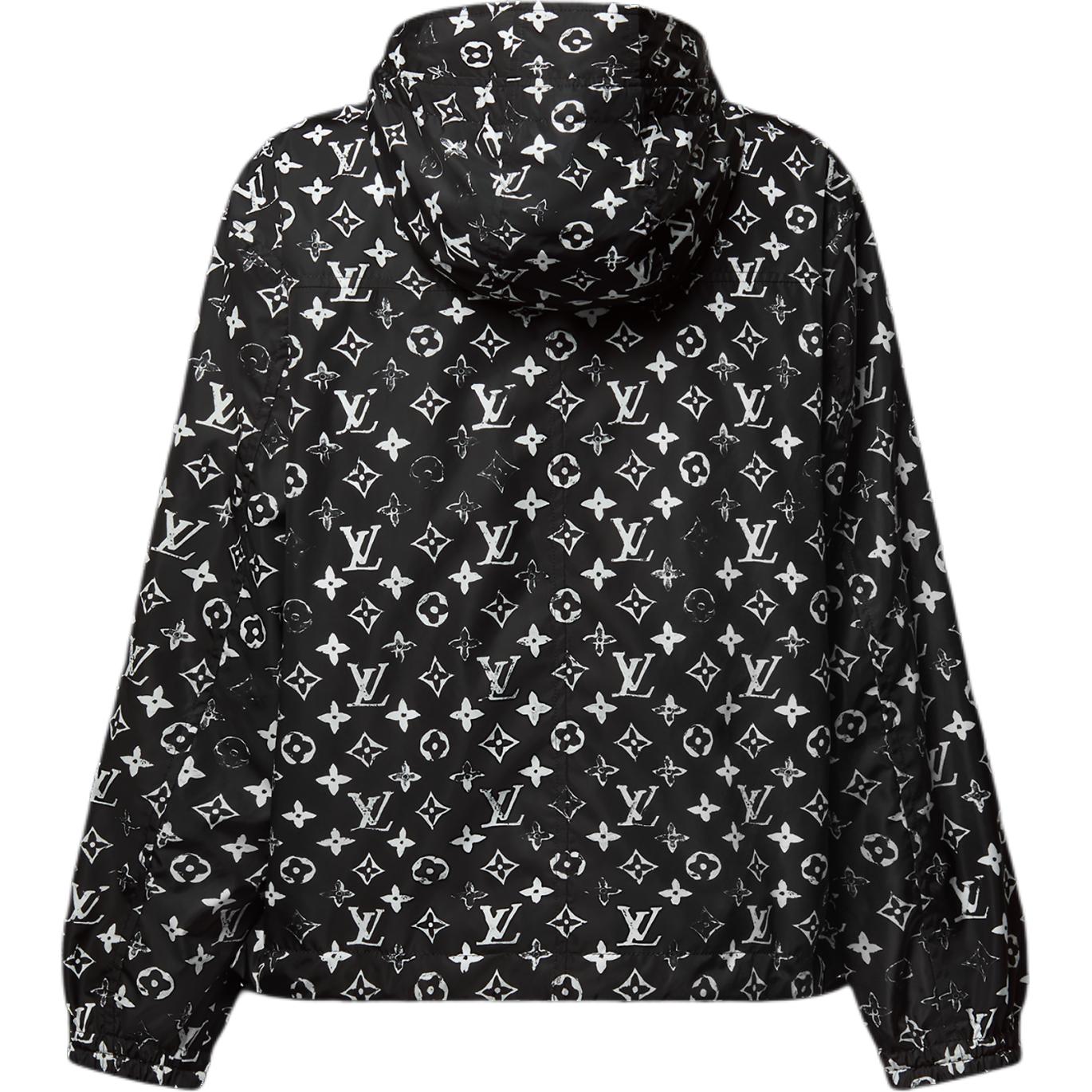Lookbook (W) Louis Vuitton FW24 Jaket Hoodie Zip-Up Hitam Logo Print 1AFZH2