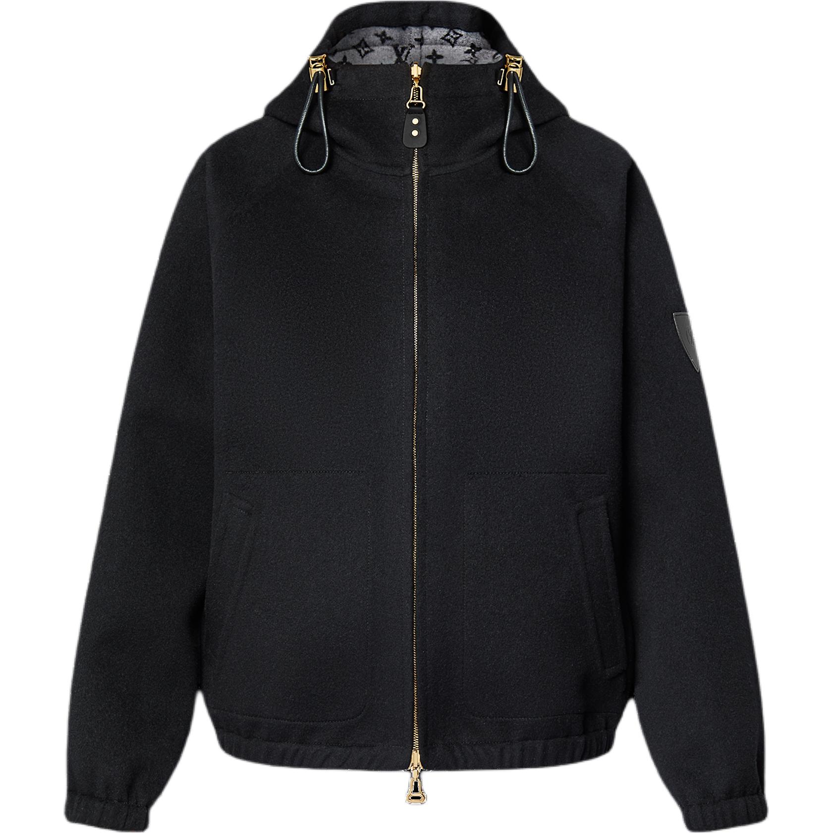 (Women) LOUIS VUITTON FW24  Black Oversized Reversible Drawstring Hooded Jacket 1AG802 圖 2