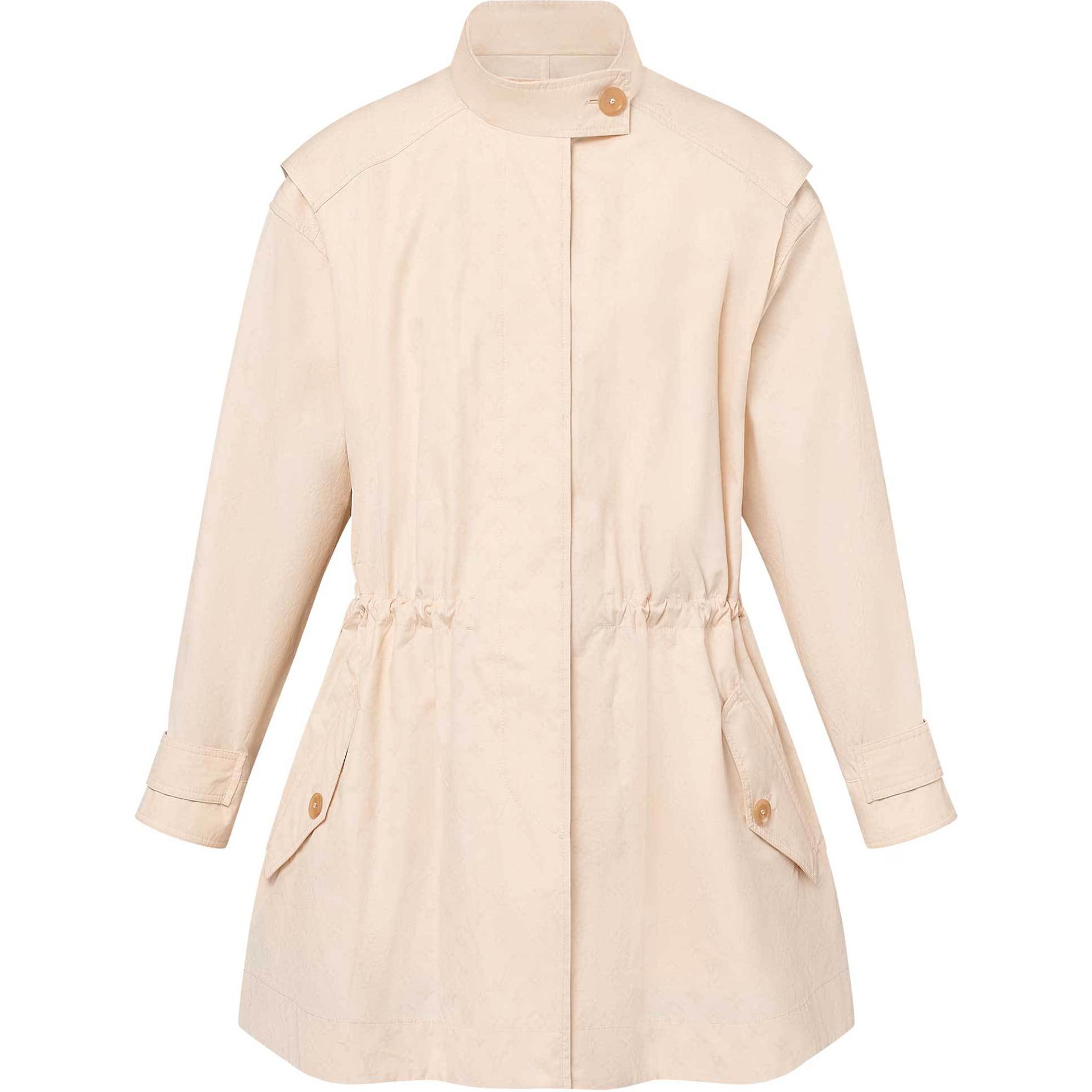 (Women) LOUIS VUITTON FW24  Logo Jacquard High-Neck Loose Short Parka Beige. 1AFUGB 圖 2