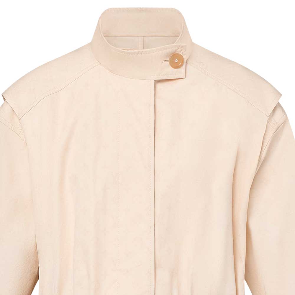 (Women) LOUIS VUITTON FW24  Logo Jacquard High-Neck Loose Short Parka Beige. 1AFUGB 圖 3