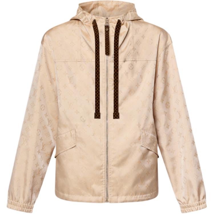 Order (Women) LOUIS VUITTON FW24  Logo Print Hoodie Parka in Light Beige. 1AFUGR
