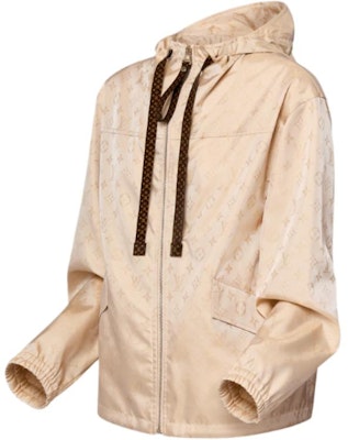 (Women) LOUIS VUITTON FW24 Logo Print Hoodie Parka in Light Beige. 1AFUGR Shop (Women) LOUIS VUITTON FW24 Logo Print Hoodie Parka in Light Beige. 1AFUGR