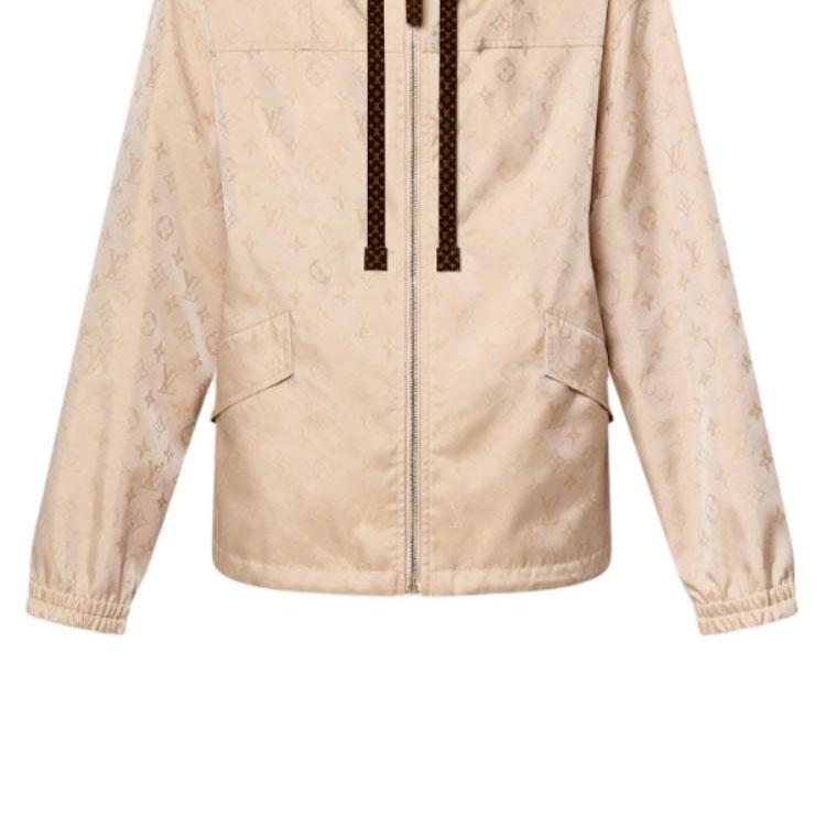 Sizing (Women) LOUIS VUITTON FW24  Logo Print Hoodie Parka in Light Beige. 1AFUGR