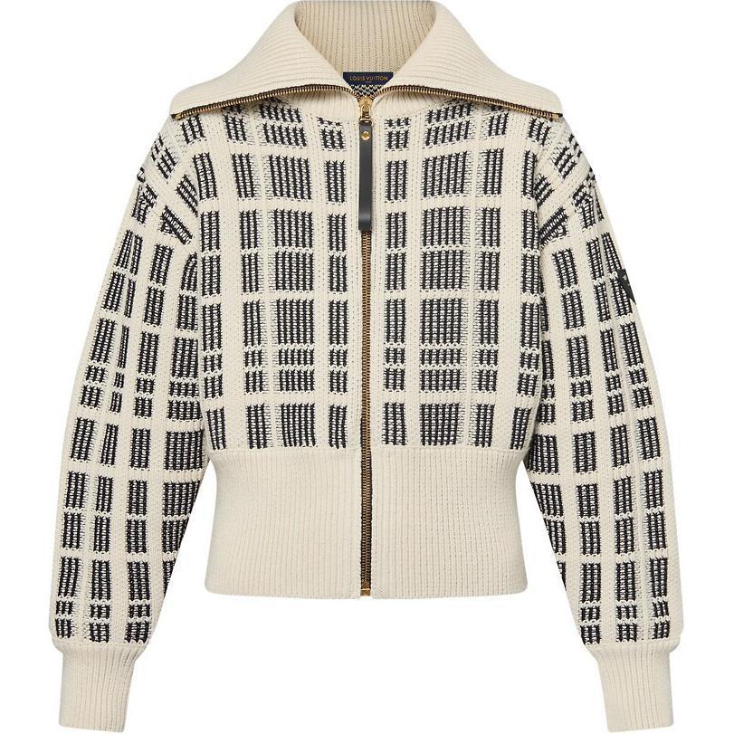 (Women) Louis Vuitton FW24  Multicolor Tweed Knit Zip-Up Jacket 1AFTXN