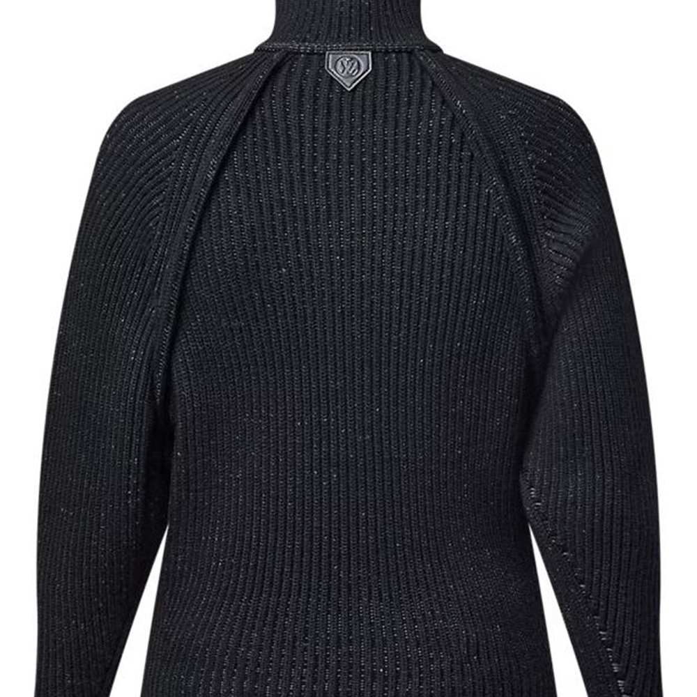 Details for (Women) LOUIS VUITTON FW24  Navy Blue Half-Zip High Neck Raglan Sweater. 1AGA62