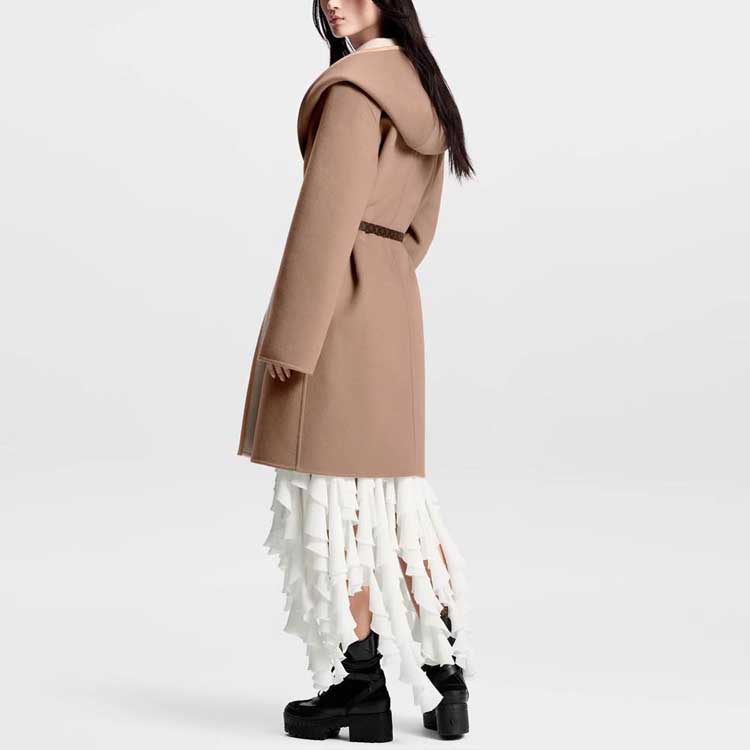 (Women) LOUIS VUITTON FW24  Reversible Belted Long Coat Khaki. 1AFSJQ 圖 4