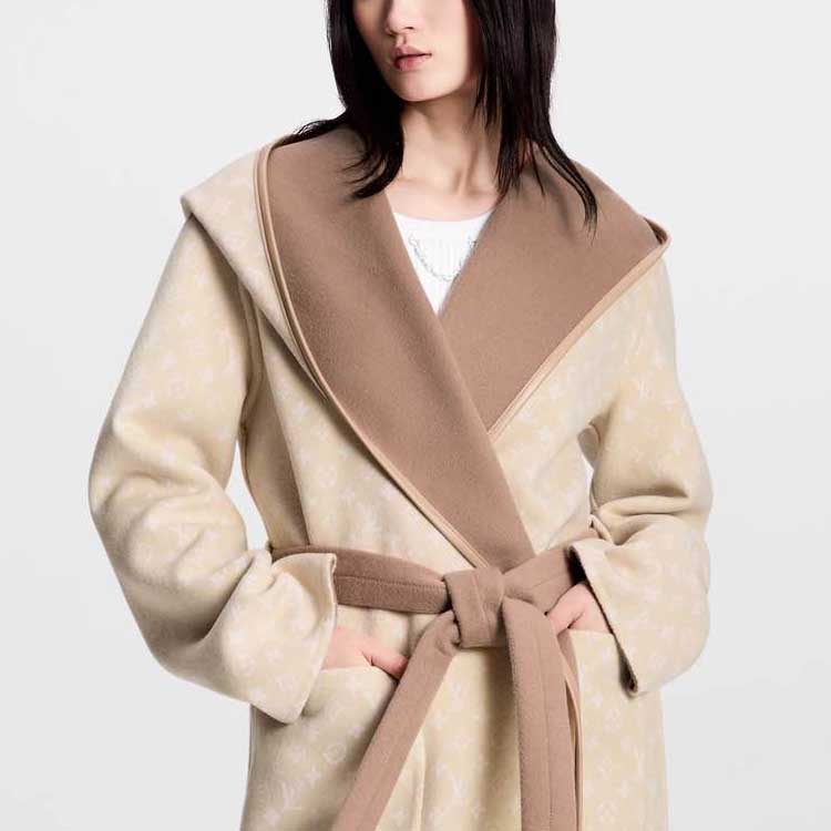 (Women) LOUIS VUITTON FW24  Reversible Belted Long Coat Khaki. 1AFSJQ 圖 5
