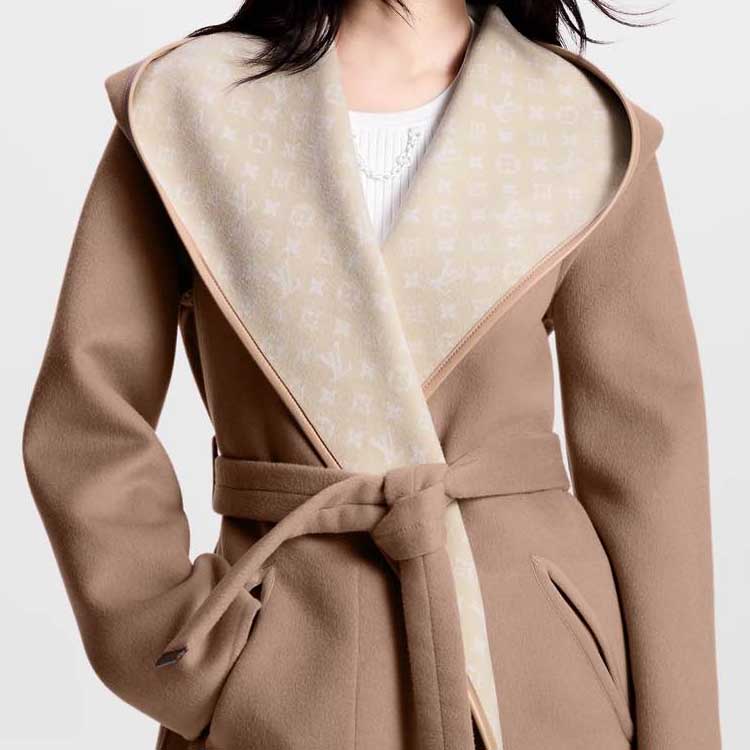 (Women) LOUIS VUITTON FW24  Reversible Belted Long Coat Khaki. 1AFSJQ 圖 6