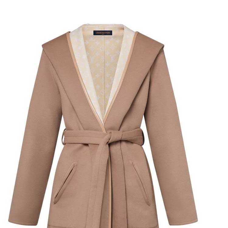 (Women) LOUIS VUITTON FW24  Reversible Belted Long Coat Khaki. 1AFSJQ 圖 7