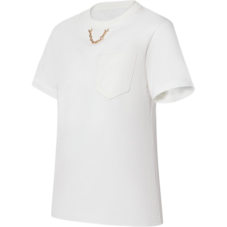 (Women) LOUIS VUITTON FW24  White Chain Detail Short Sleeve T-Shirt. 1AG336 圖 4