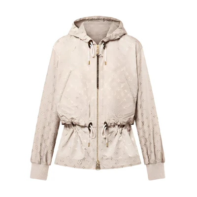 (Women) LOUIS VUITTON FW24 Beige Hooded Drawstring Long-Sleeve Jacket 1AGO47