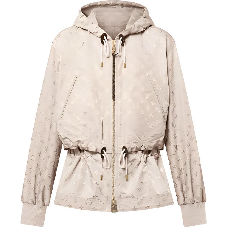 (Women) LOUIS VUITTON FW24 Beige Long Sleeve Drawstring Hooded Jacket 1AGO51
