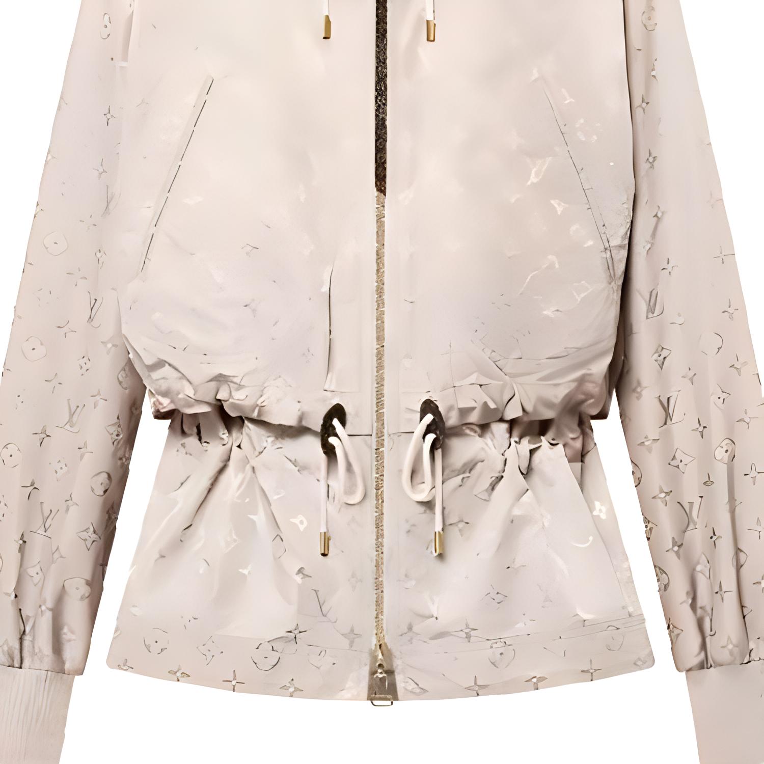 Details for (Women) LOUIS VUITTON FW24 Beige Long Sleeve Drawstring Hooded Jacket 1AGO51