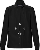 (Women) LOUIS VUITTON FW24 Black Long-Sleeve Shirt with Monogram Details 1AGAY5 (Women) LOUIS VUITTON FW24 Black Long-Sleeve Shirt with Monogram Details 1AGAY5