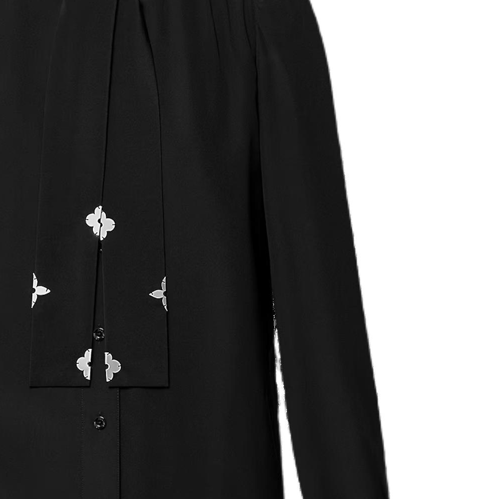 Details for (W) 루이비통 FW24 블랙 모노그램 디테일 긴팔 셔츠 1AGAY5