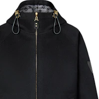 Purchase (Women) LOUIS VUITTON FW24 Black Oversized Drawstring Hooded Jacket 1AG804