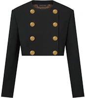 (Women) Louis Vuitton FW24 Double-Breasted Black Cropped Jacket 1AFTA6 (Women) Louis Vuitton FW24 Double-Breasted Black Cropped Jacket 1AFTA6
