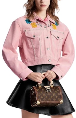 (W) 루이 비통 FW24 플로럴 프린트 쿠반 칼라 핑크 데님 재킷. 1AFTB2 Purchase (W) 루이 비통 FW24 플로럴 프린트 쿠반 칼라 핑크 데님 재킷. 1AFTB2