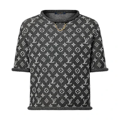 (Women) LOUIS VUITTON FW24 Jacquard Cuff Sweater Black 1AGA40