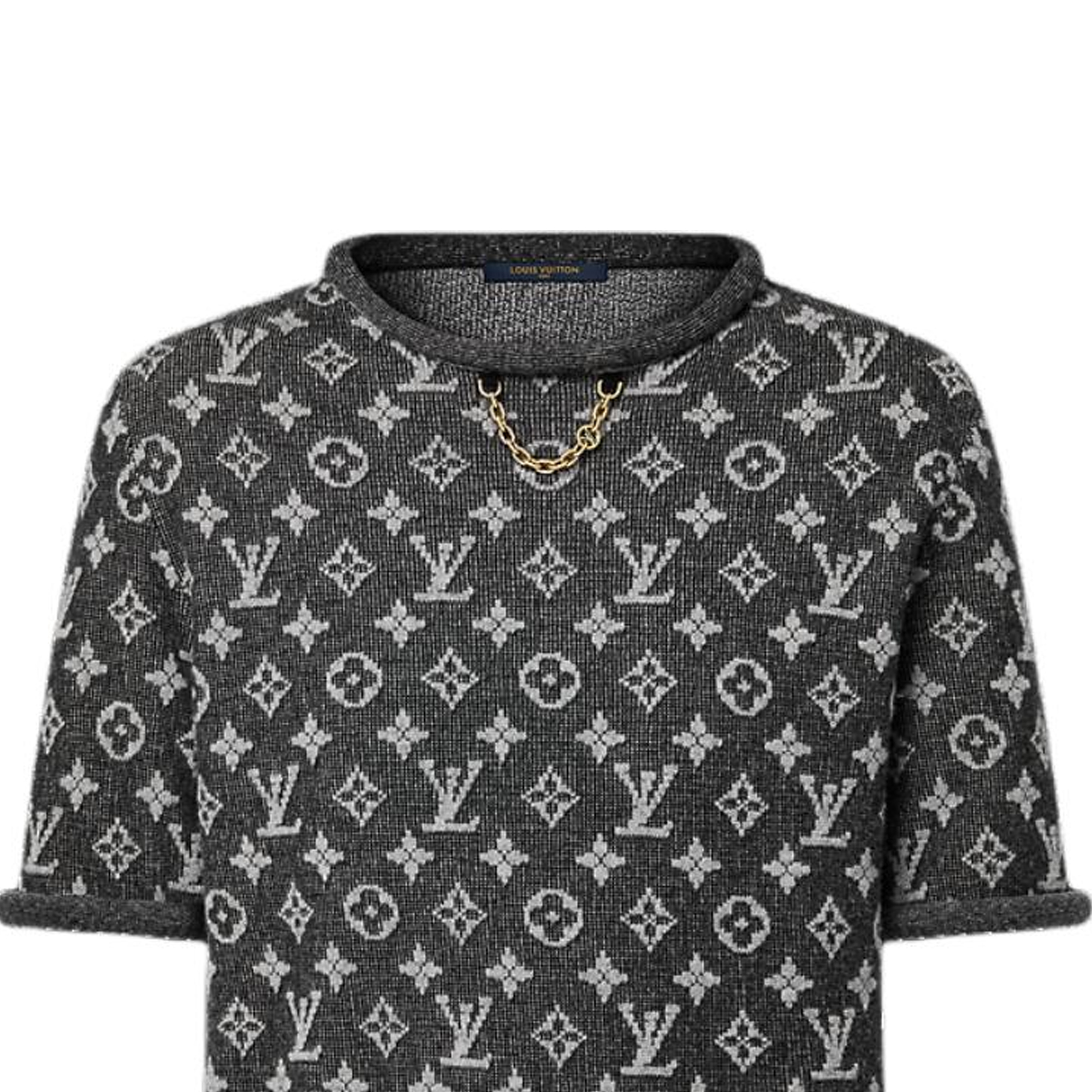 (Women) LOUIS VUITTON FW24 Jacquard Cuff Sweater Black 1AGA40 圖 4
