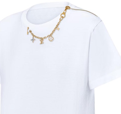 (W) LOUIS VUITTON FW24 白色短袖T恤 女士鏈條裝飾標誌設計 1AFZN9 Purchase (W) LOUIS VUITTON FW24 白色短袖T恤 女士鏈條裝飾標誌設計 1AFZN9