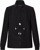 (Women) LOUIS VUITTON FW24 Monogram Detail Long Sleeve Shirt Black 1AGAY3 (Women) LOUIS VUITTON FW24 Monogram Detail Long Sleeve Shirt Black 1AGAY3