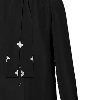 (Women) LOUIS VUITTON FW24 Monogram Detail Long Sleeve Shirt Black 1AGAY3 Details for (Women) LOUIS VUITTON FW24 Monogram Detail Long Sleeve Shirt Black 1AGAY3
