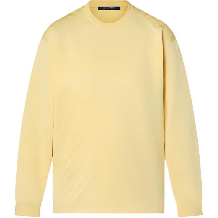 (Women) LOUIS VUITTON FW24 Monogram Knit Pullover Crewneck Sweater Women Light Yellow 1AFFFE