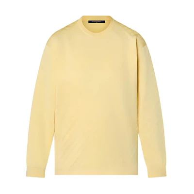 (Women) LOUIS VUITTON FW24 Monogram Knit Pullover Crewneck Sweater Women Light Yellow 1AFFFE
