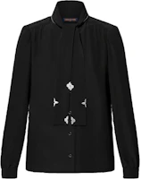(Women) LOUIS VUITTON FW24 Monogram Long Sleeve Shirt with Pendant Collar Black Women 1AGAY1 (Women) LOUIS VUITTON FW24 Monogram Long Sleeve Shirt with Pendant Collar Black Women 1AGAY1
